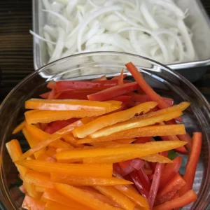vegetables in the bowl for quesadillas