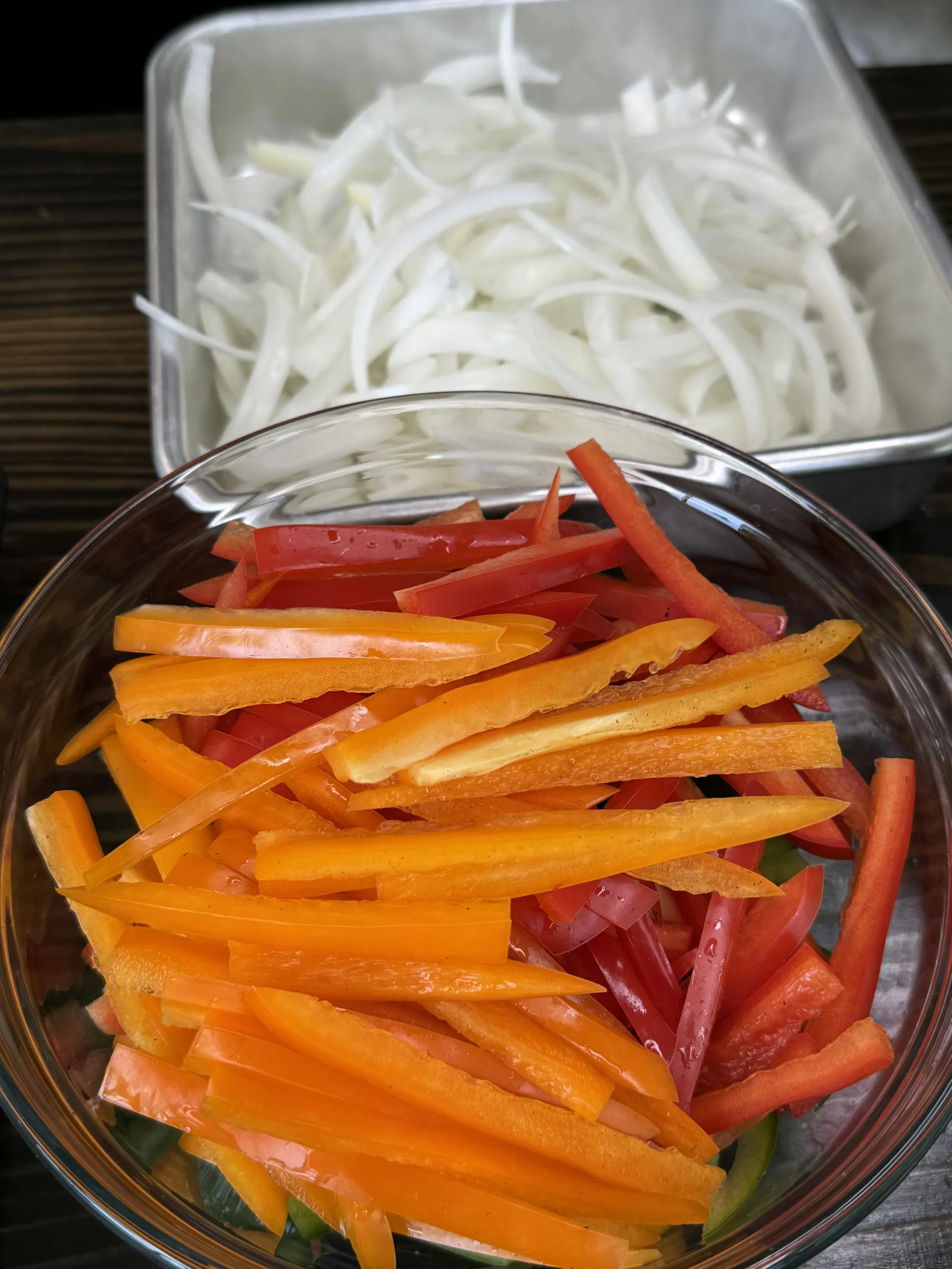 vegetables in the bowl for quesadillas