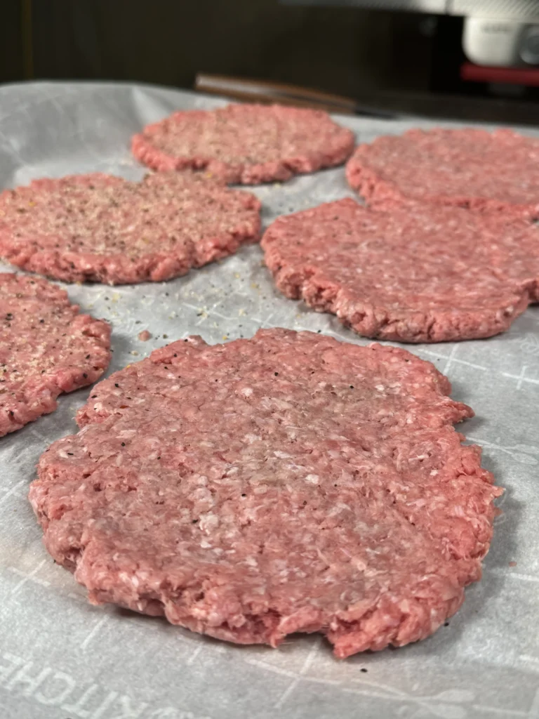 pounded out patties for the patty melts