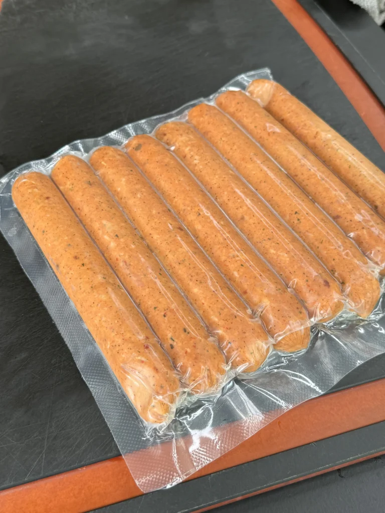 sausage in plastic for cooking