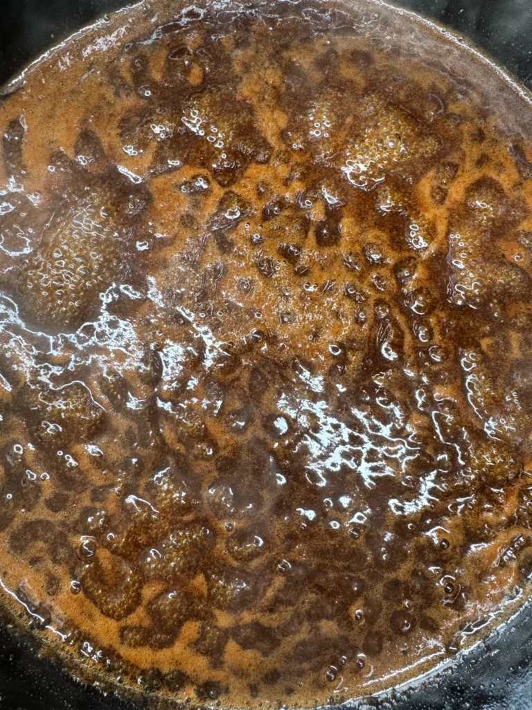 maple cayenne sauce in a bowl