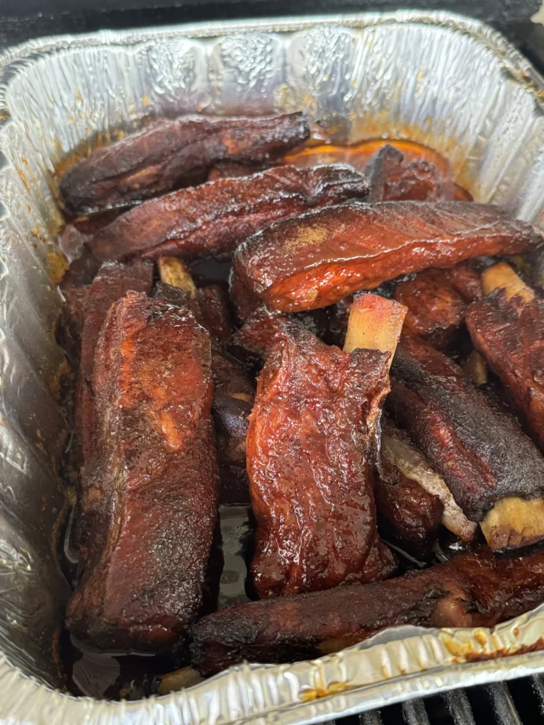 wrapping up the ribs 