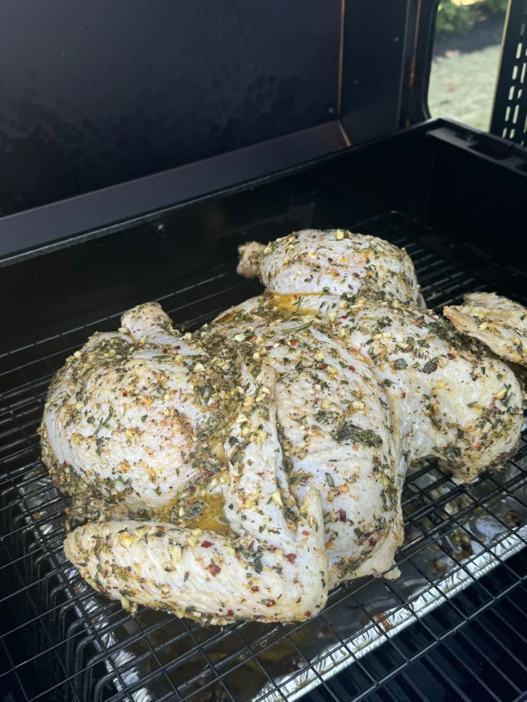 smoked turkey on the smoker