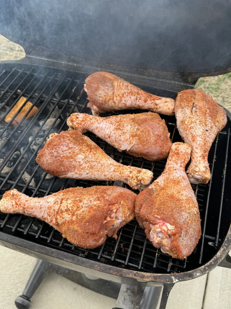 turkeys on the open grill