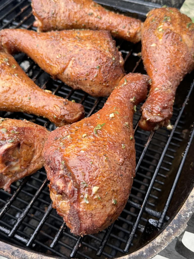 smoked turkey legs on the smoker