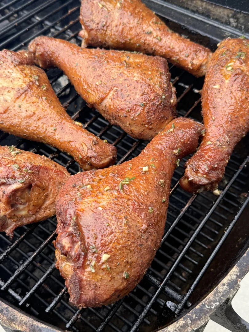finished smoked turkey legs