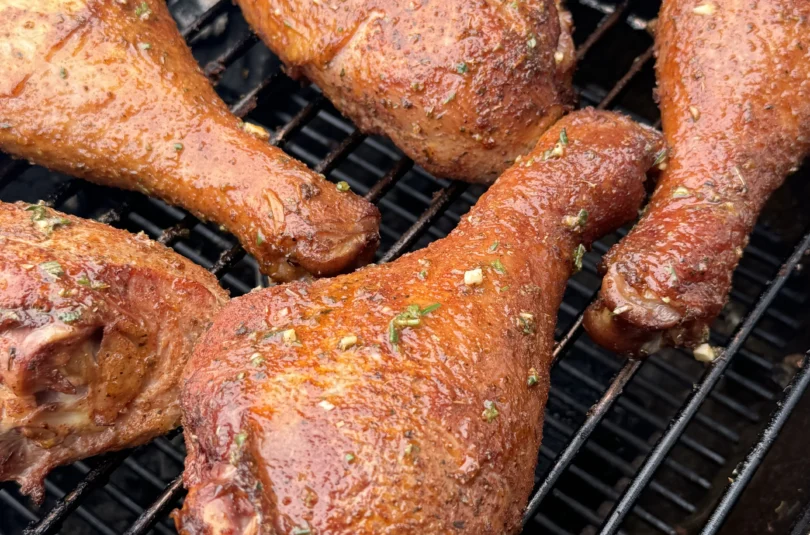 finished smoked turkey legs