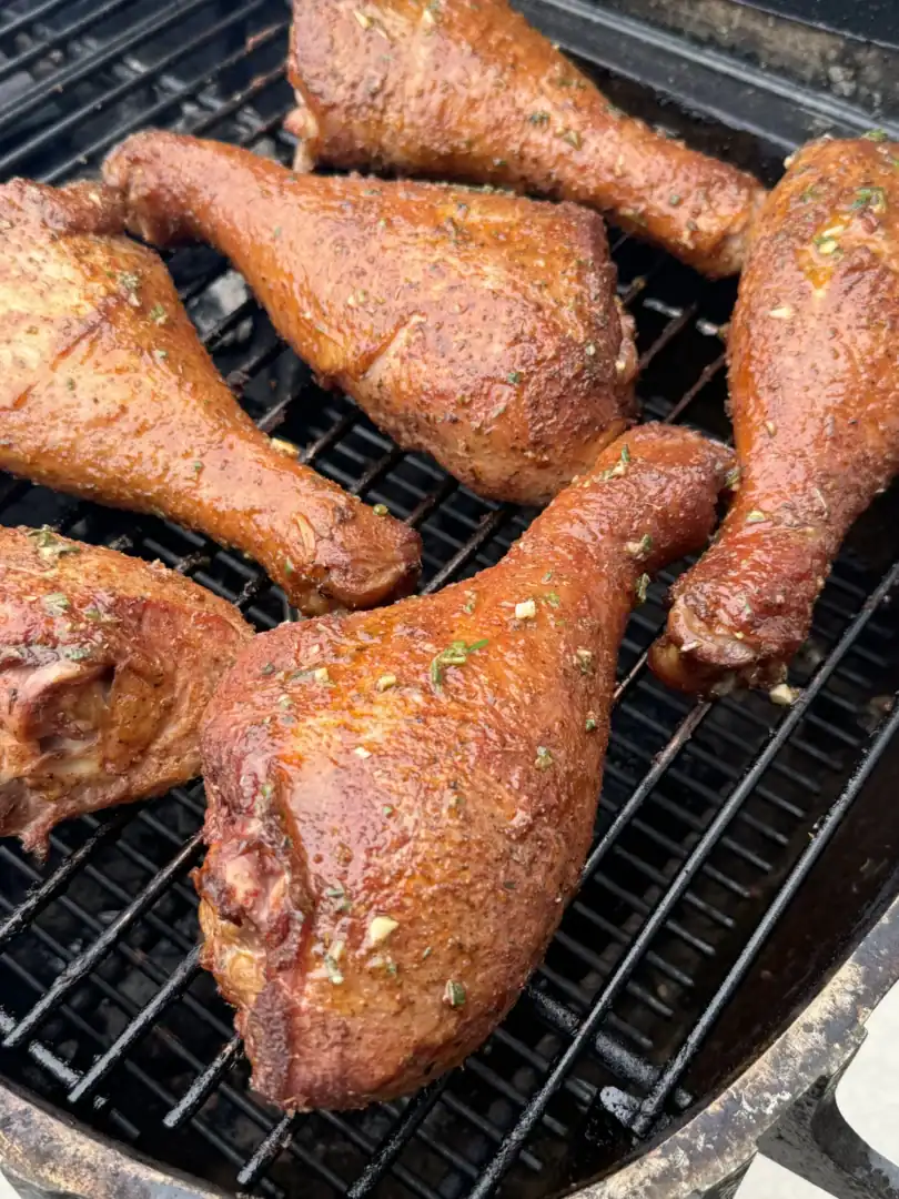 finished smoked turkey legs