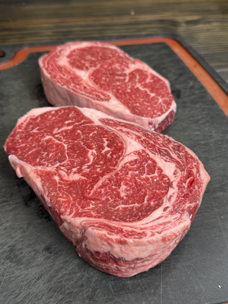 ribeye on the cutting board