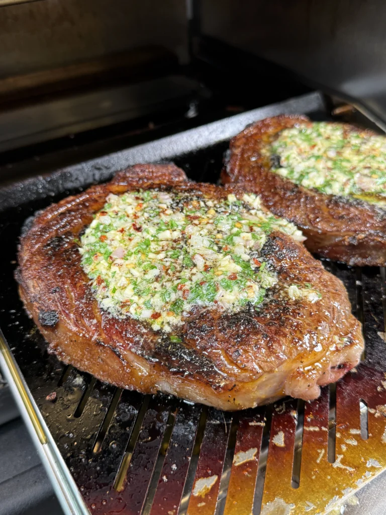 steaks on the grill