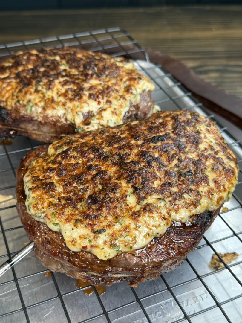 cheese crusted steaks