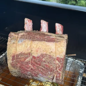 smoking prime rib in the smoker