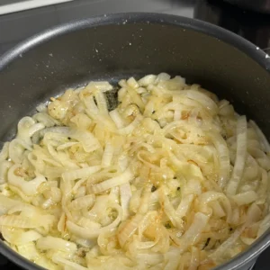 caramelized onions in a pan