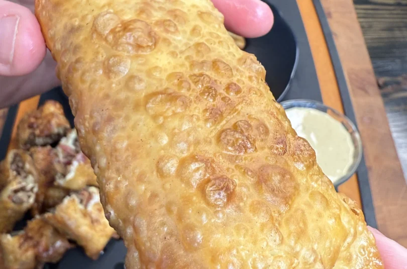 bacon jam cheeseburger egg rolls