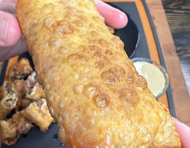 bacon jam cheeseburger egg rolls