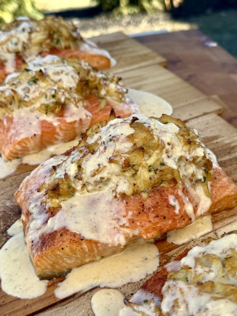 Smoked Crab Stuffed Salmon