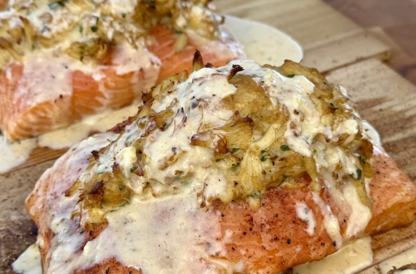 Smoked Crab Stuffed Salmon