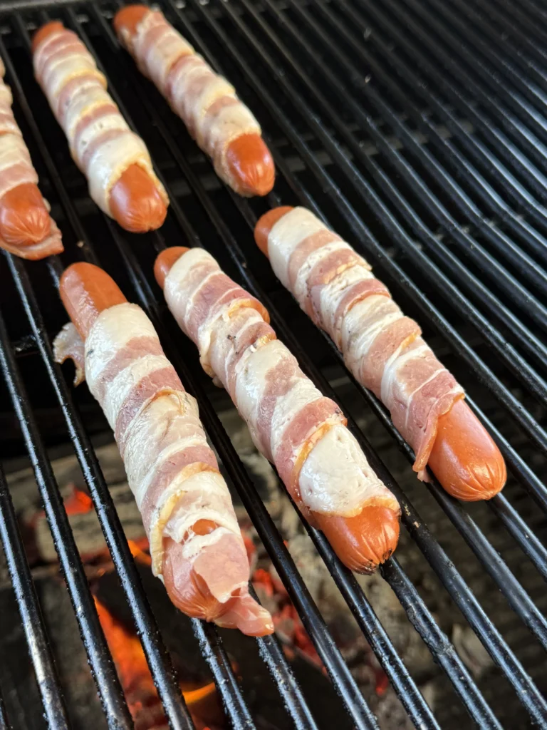 bacon wrapped hot dogs