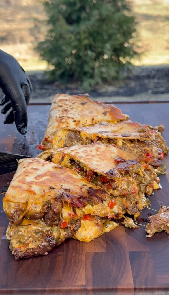chopped up quesadilla