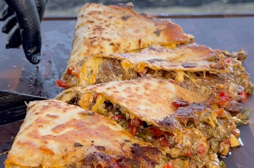 chopped up quesadilla