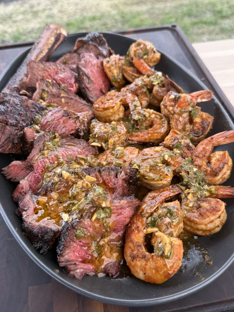 cowboy butter on steak and shrimp