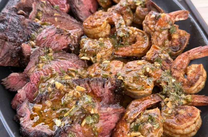 cowboy butter on steak and shrimp