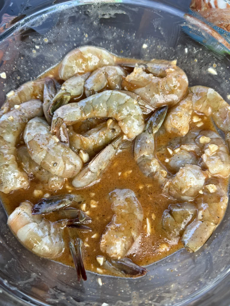 marinated shrimp in a bowl