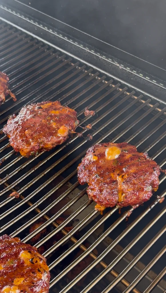 perfectly smoked cheese burgers