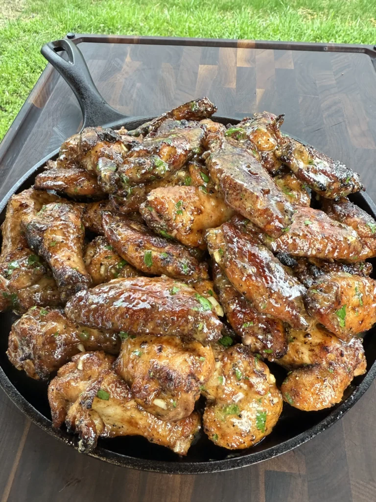 perfectly garnished lemon pepper chicken wings