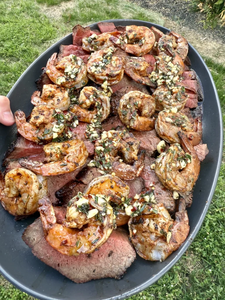 Full surf and turf platter with sides