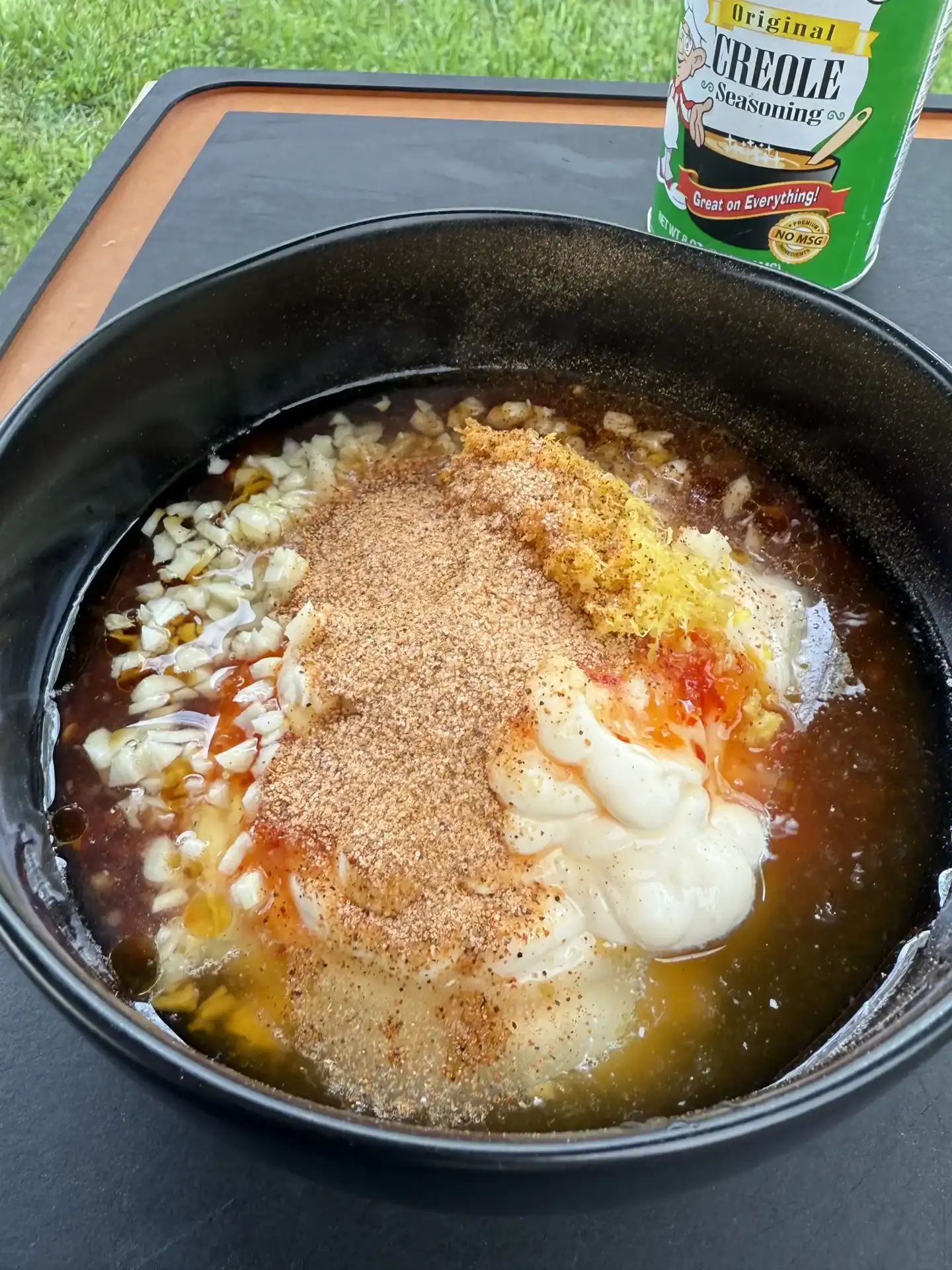 Homemade Bang Bang sauce ingredients ready to mix