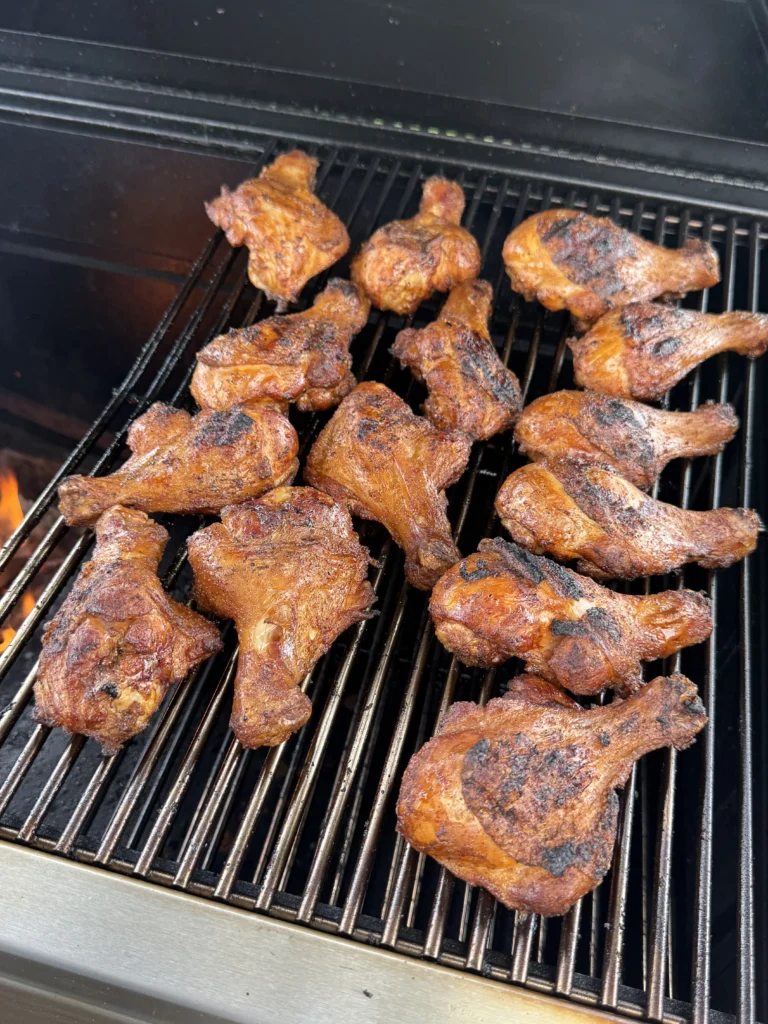 charred chicken on the grill