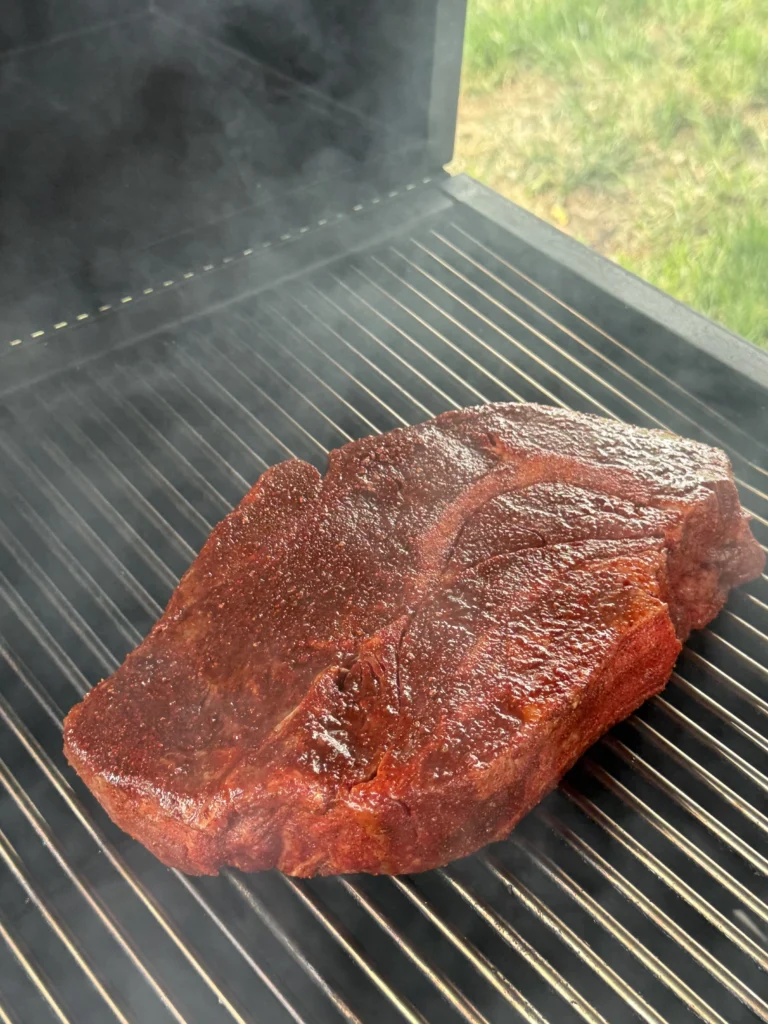 smoking chuck roast on the smoker
