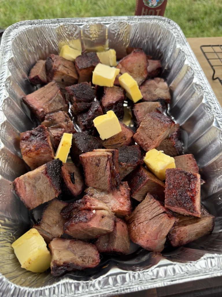 butter on the burnt ends before final smoking