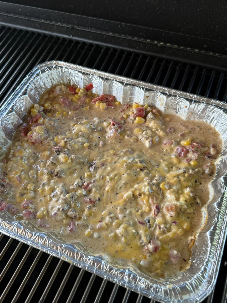 half melted chorizo queso