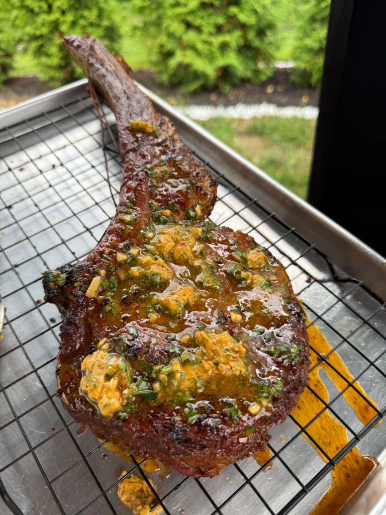 grilled ribeye with cajun compound butter