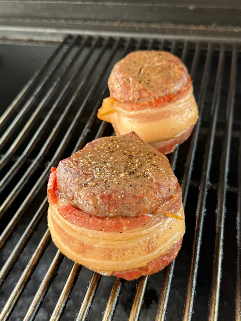 reverse seared bacon wrapped filet