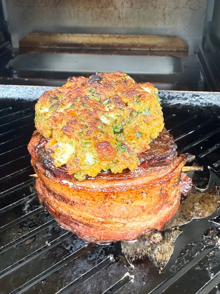 blue cheese crust on the filets