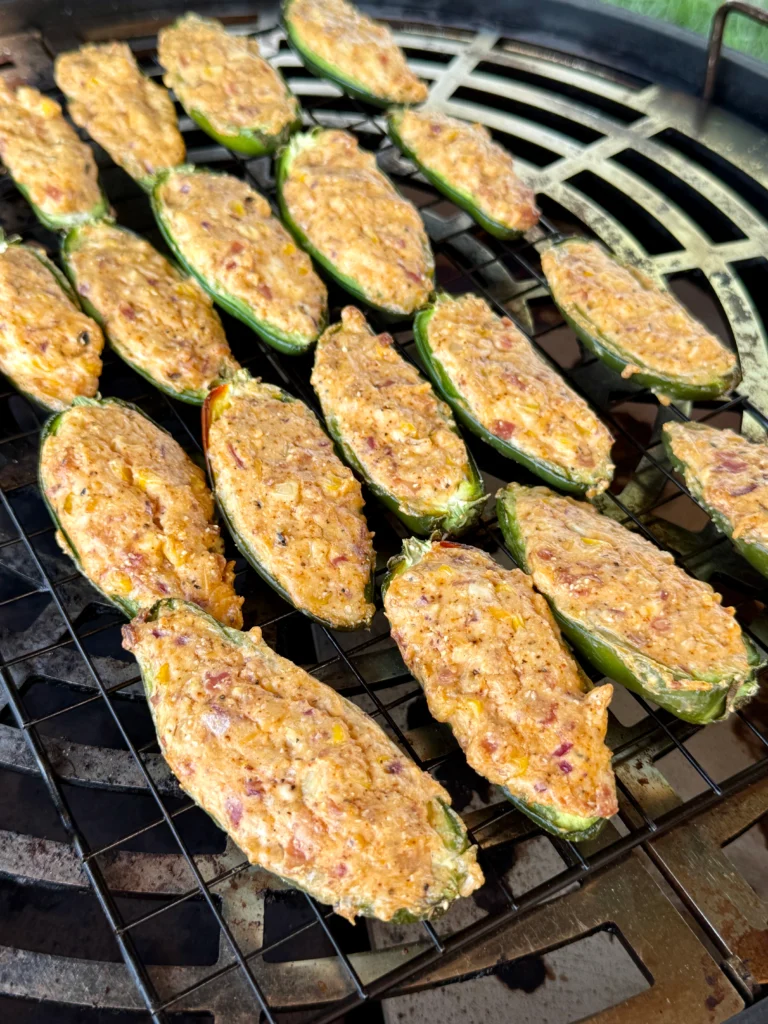 baked jalapeno poppers inside the grill