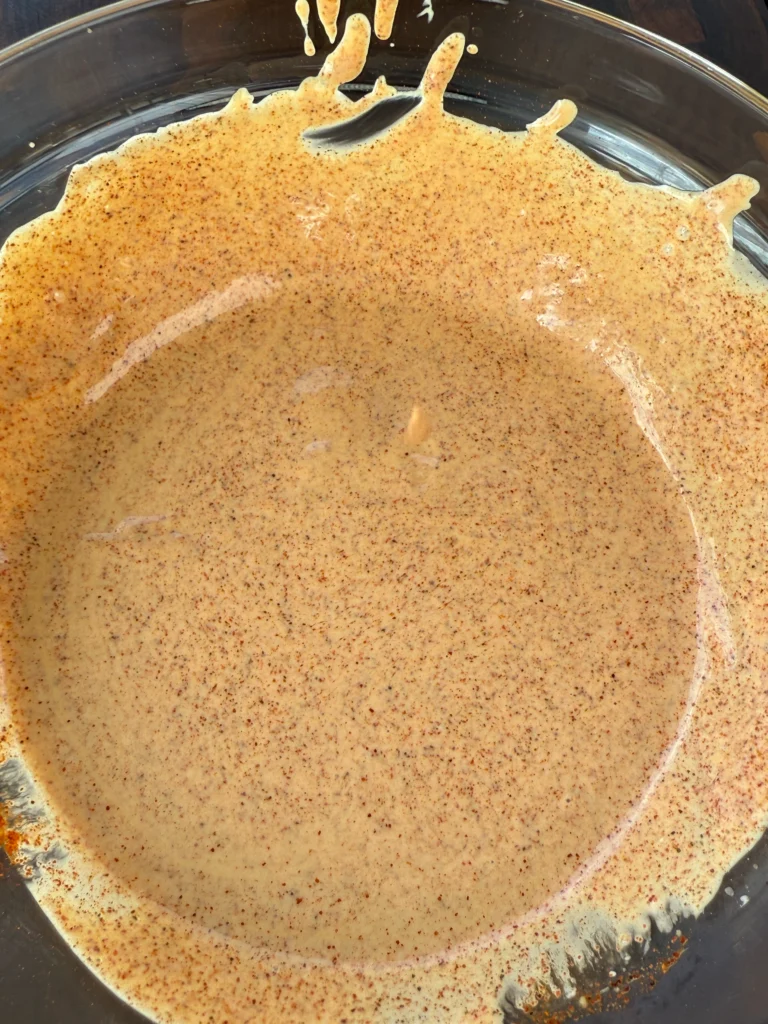 spicy mayo in a glass bowl