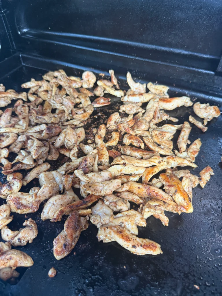 grilled chicken on the griddle