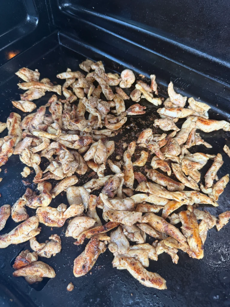 grilled nashville hot chicken on a griddle