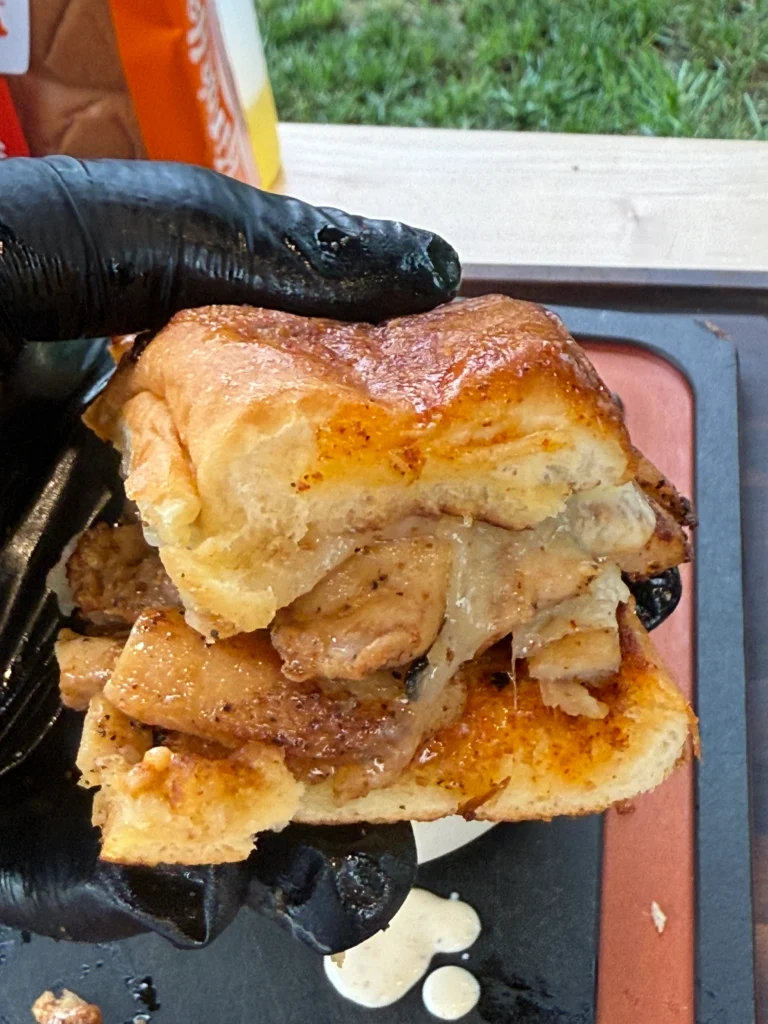 hand holding a slider