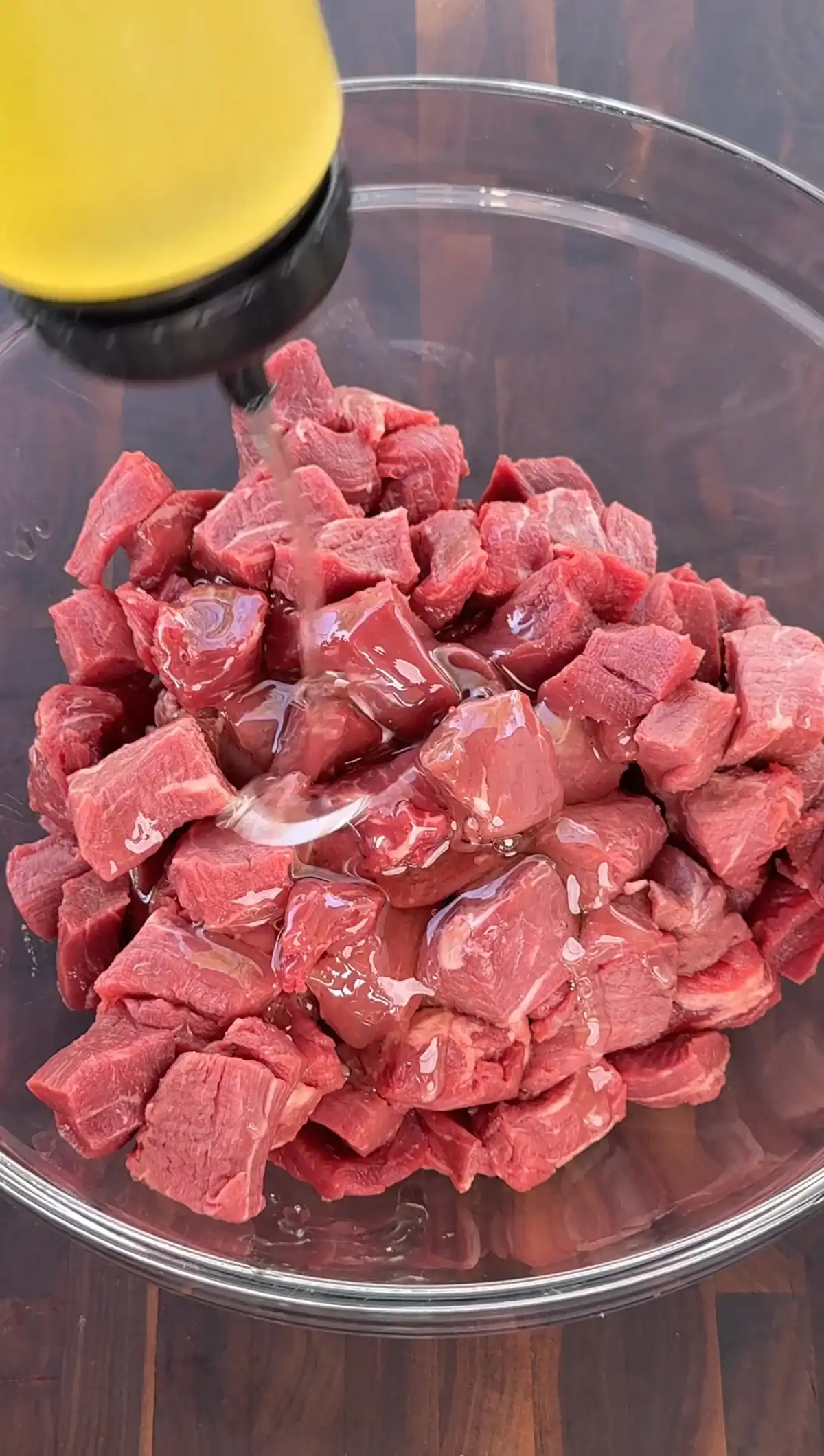 sliced up filet mignon in a bowl