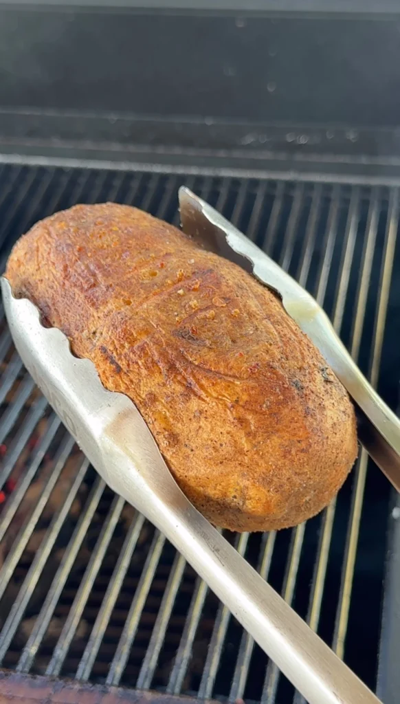 grilled potatoes on a grill