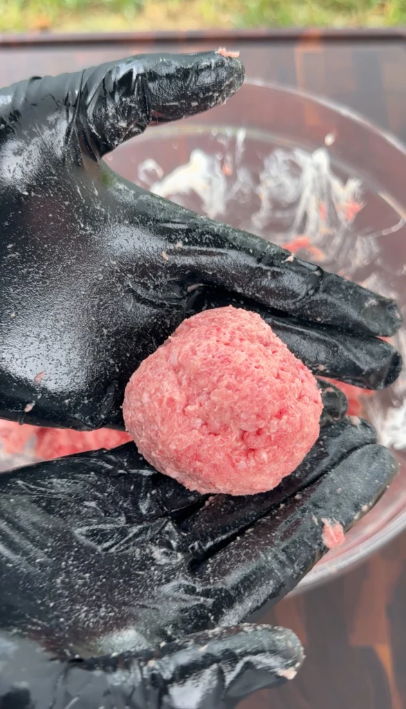 singular burger ball for smash burgers