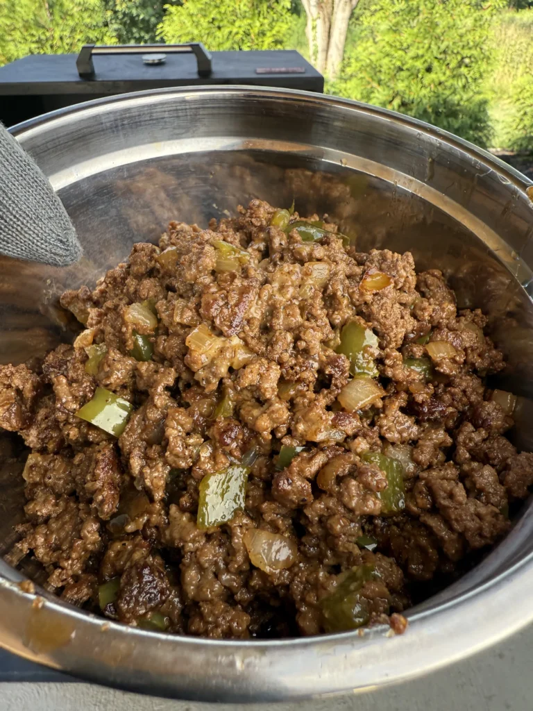 cooked ground beef in a bowl