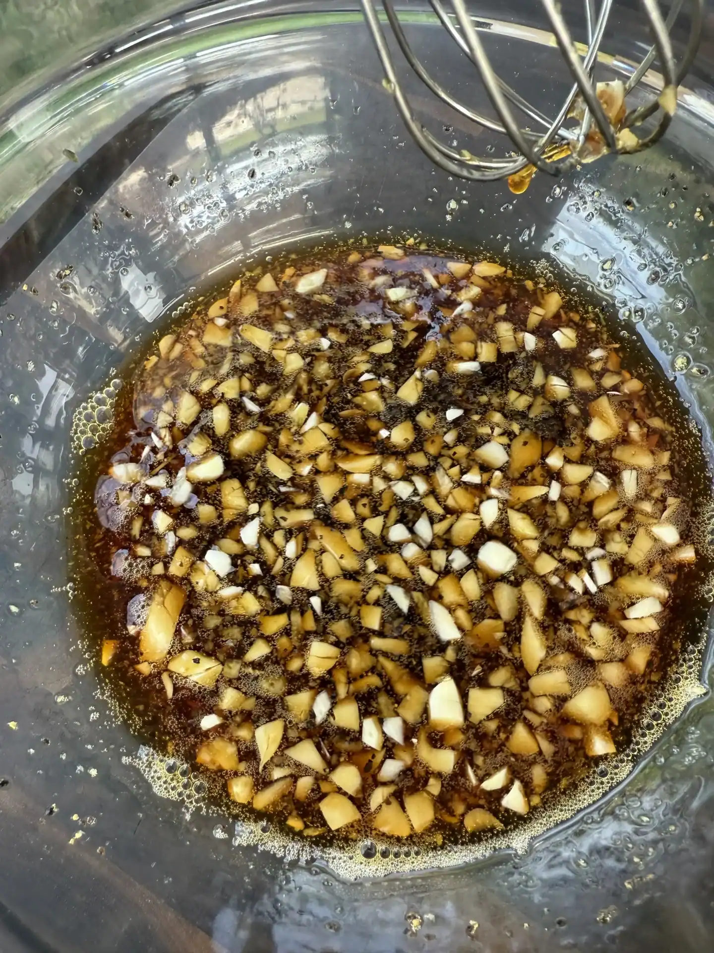 honey garlic sauce in a bowl