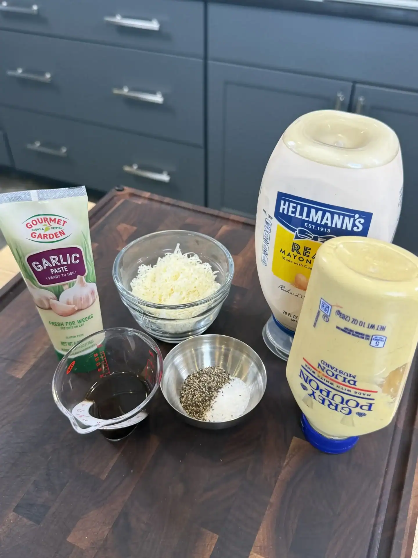 ingredients for home made caesar salad dressing