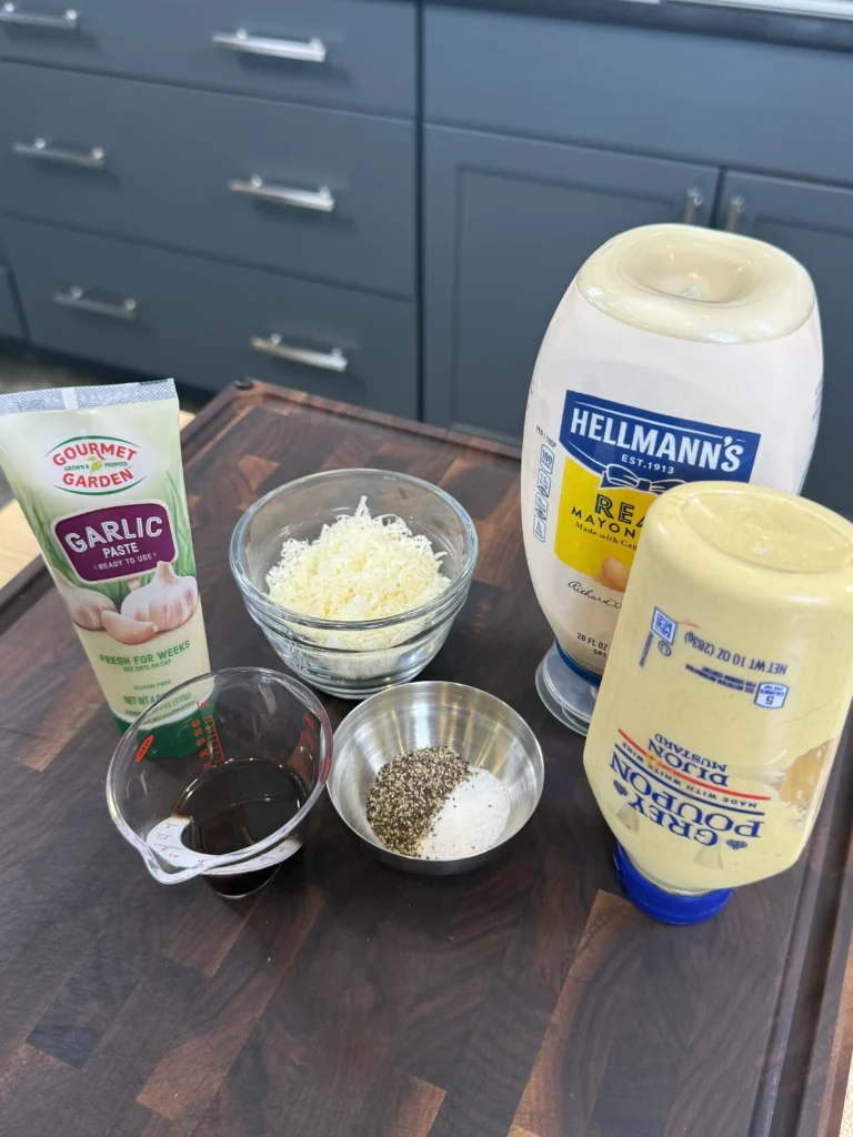 ingredients for home made caesar salad dressing